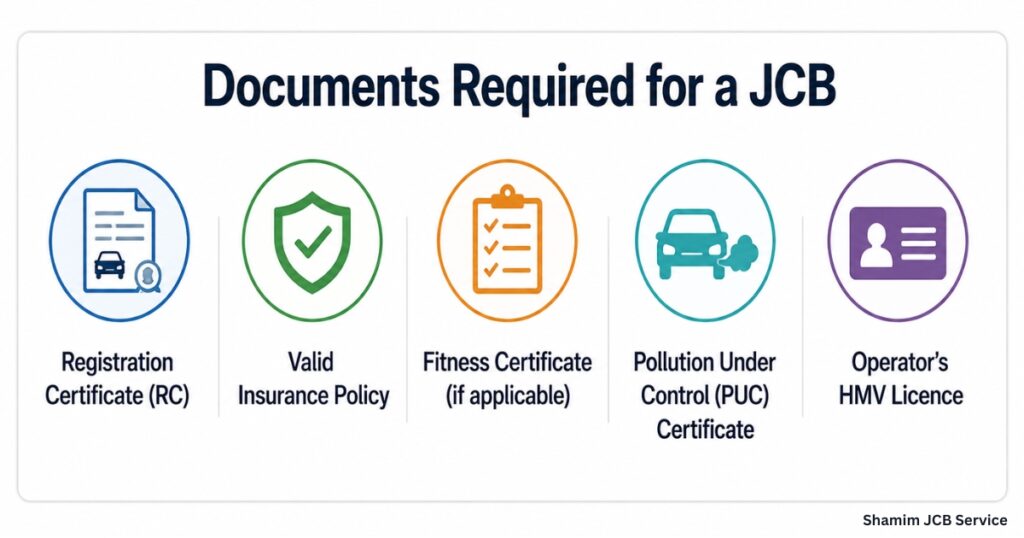 Document required for a JCB