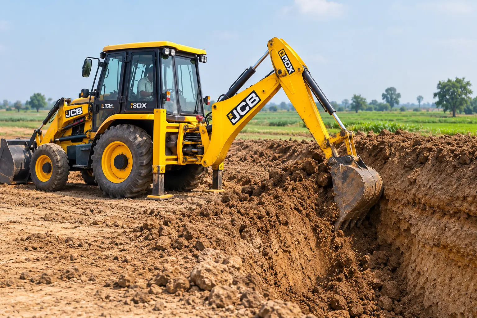 JCB 3DX soil cutting and excavation service in Kishanganj